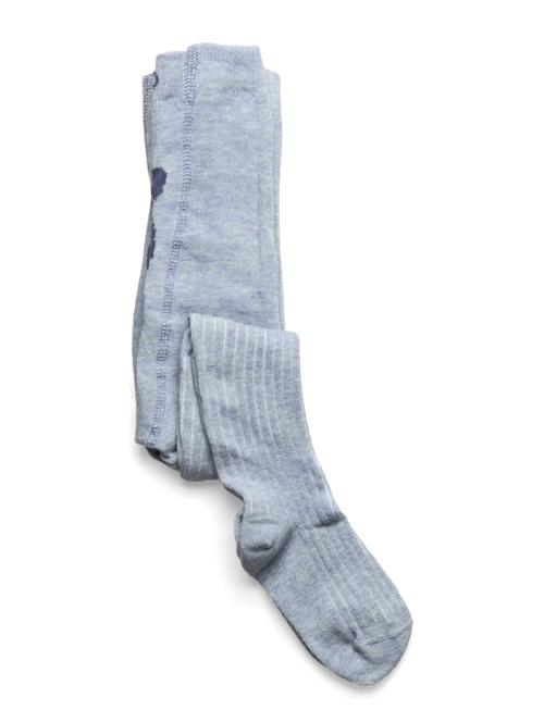 Minymo Baby Stocking W.effect On Back Minymo Blue