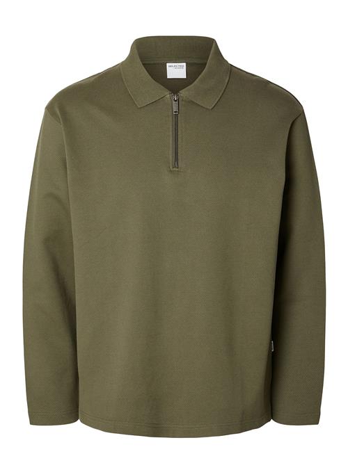 Se Selected Homme Slhrelaxhank Ls Polo Sweat Selected Homme Khaki ved Booztlet