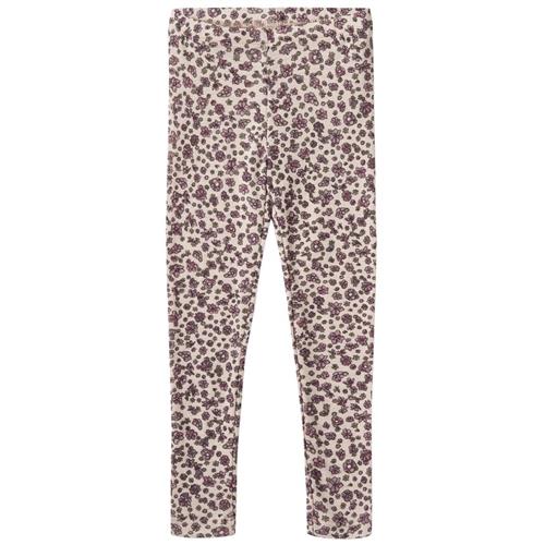 Wheat Wool Leggings Agi-1114 autumn flowers | Lyserød | 104 cm