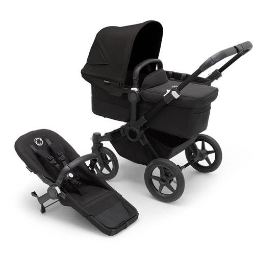 Bugaboo Donkey 5 Mono Komplet Klapvogn Black/Midnight Black | Sort | 0-3