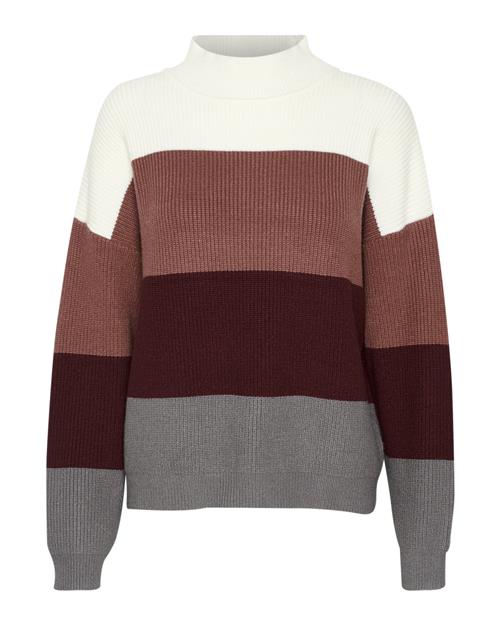 CULTURE Pullover 'CU Olivia'  antracit / bordeaux / mørkerød / hvid