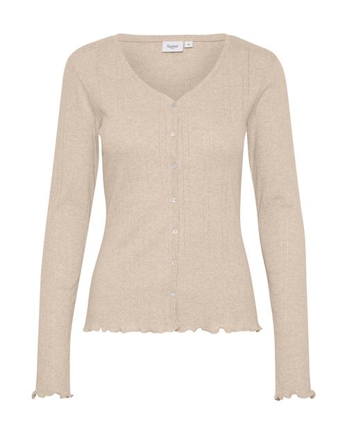 SAINT TROPEZ Cardigan 'Gru'  beige-meleret