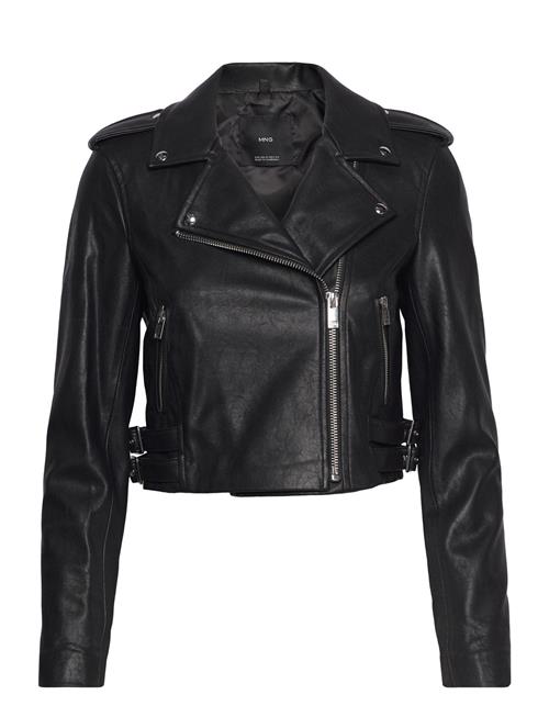 Mango Faux-Leather Biker Jacket Mango Black