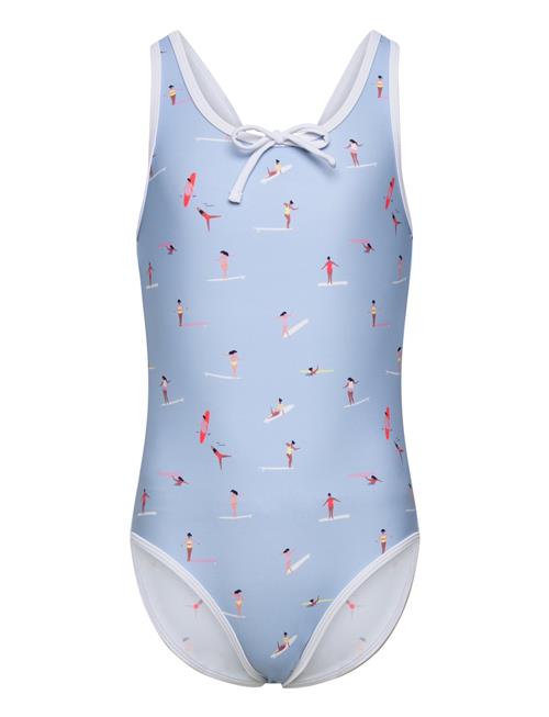 Color Kids Swimsuit W. Bow, Aop Color Kids Blue