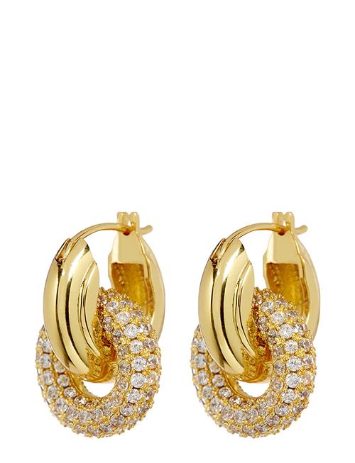 LUV AJ The Pave Interlock Hoops-Gold LUV AJ Gold