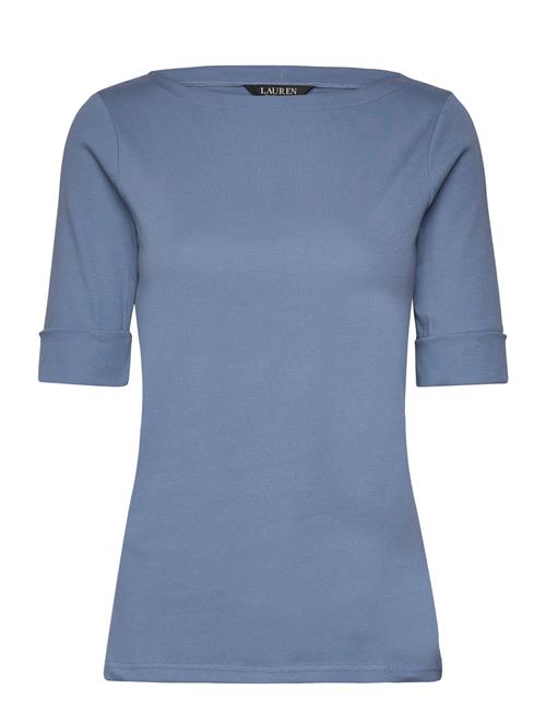 Lauren Ralph Lauren Stretch Cotton Boatneck Tee Lauren Ralph Lauren Blue