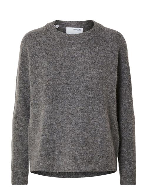 Selected Femme Slflulu Ls Knit O-Neck Noos Selected Femme Grey