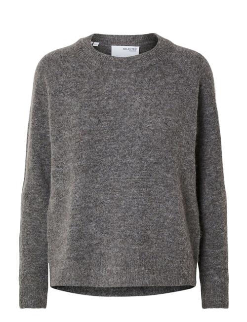 Slflulu Ls Knit O-Neck Selected Femme Grey
