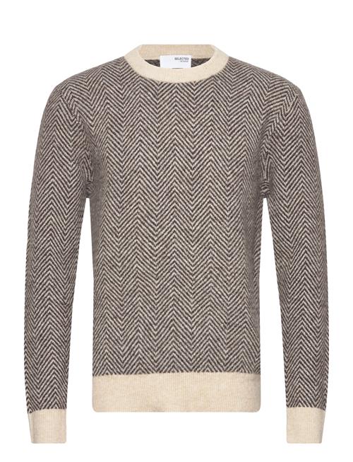 Selected Homme Slhrai Ls Knit Crew Neck Noos Selected Homme Brown