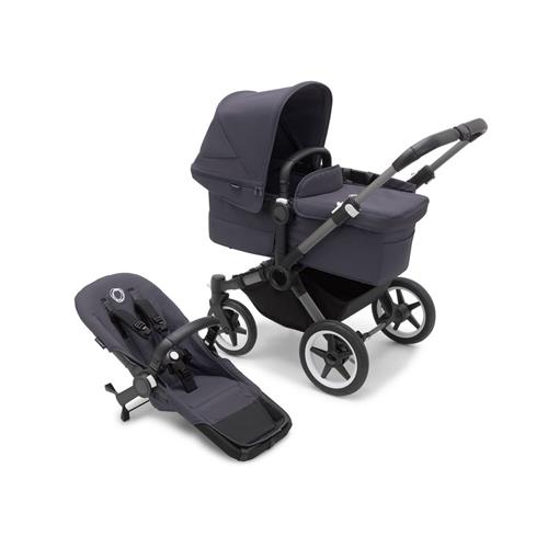 Bugaboo Donkey 5 Mono Komplet Klapvogn Graphite/Stormy Blue | Blå | 0-3