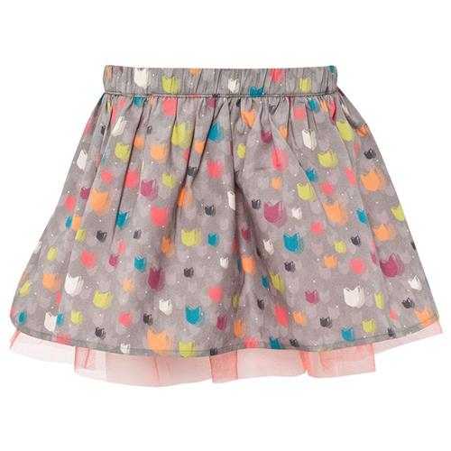 Hebe Cat Print Skirt | Lyserød | 134/140 cm