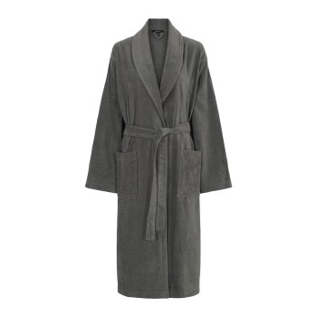 Se Decoy Long Terry Robe With Hood Grå polyester X-Small Dame ved Timarco