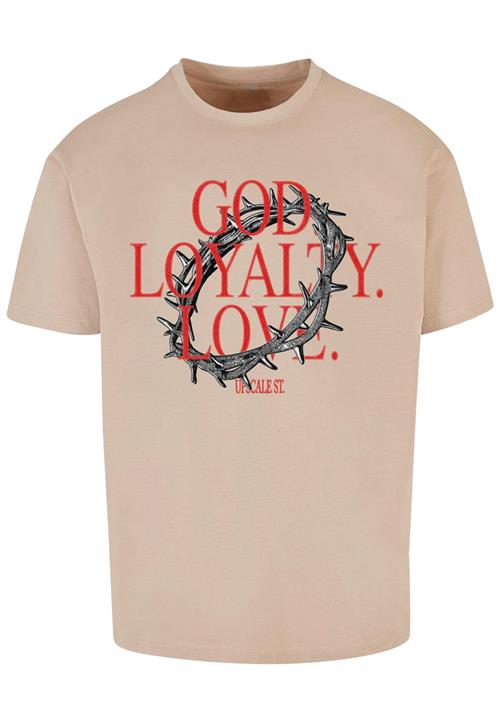 MT Upscale Bluser & t-shirts 'God Loyalty Love'  sand / antracit / rød