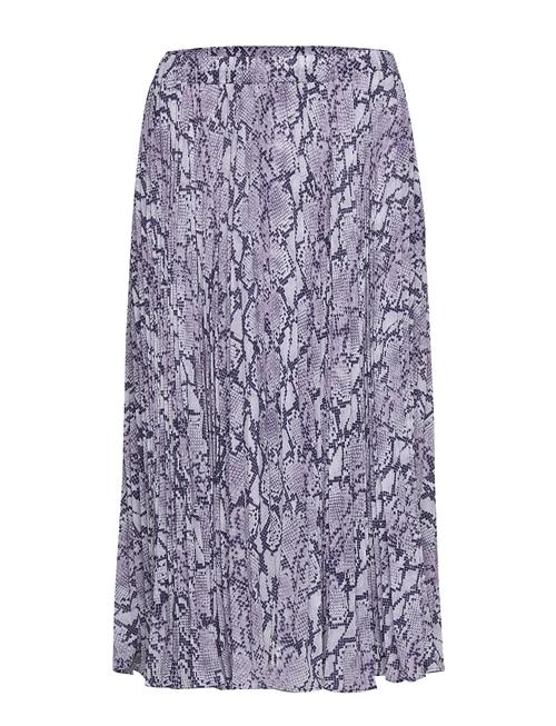 Michael Kors Sat Snake Plted Skirt Michael Kors Purple