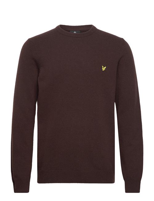 Se Lyle & Scott Crew Neck Lambswool Blend Jumper Lyle & Scott Brown ved Booztlet