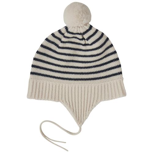 FUB Baby Pompom Hat Ecru/Dark Navy |  | 68/74 cm