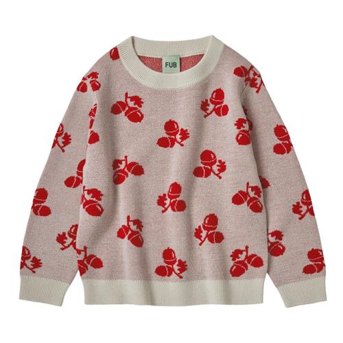 FUB Acorn Pattern Bluse Ecru/Red |  | 80 cm