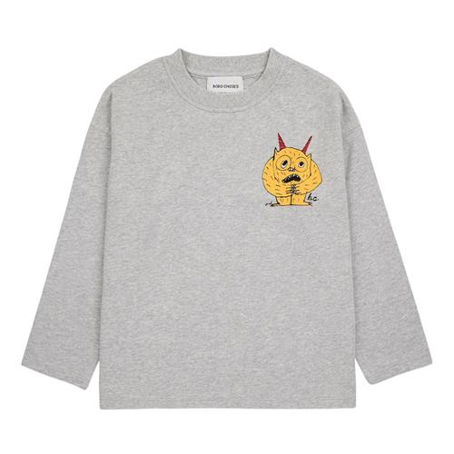 Bobo Choses Charmerende Monster Langærmet T-Shirt Heather Grey | Grå | 2-3 years