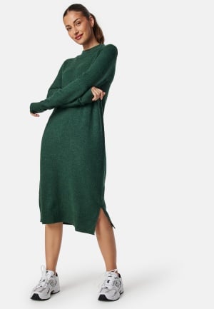 VILA Ril Crew Neck Midi Dress Pineneedle/Dark Melange S