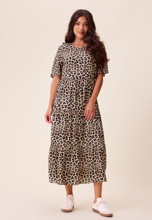 Happy Holly Tris Butterfly Sleeve Dress Leopard 36/38