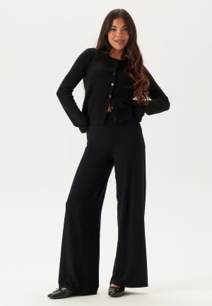 Happy Holly Wide Soft Viscose Pants Black 32/34