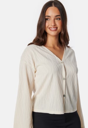 Se VERO MODA Vmellie Ls Cardigan Jrs Birch XL ved Bubbleroom