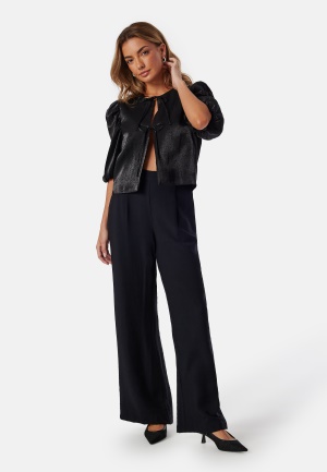 Se BUBBLEROOM Wide Leg Trousers Black L ved Bubbleroom