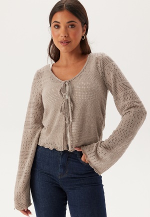 BUBBLEROOM Tie Cardigan Beige M