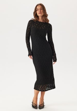 Se BUBBLEROOM Lace Midi Dress Black XL ved Bubbleroom