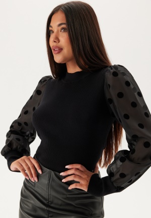 Se YAS Yasdotme Ls Knit Pullover Black L ved Bubbleroom