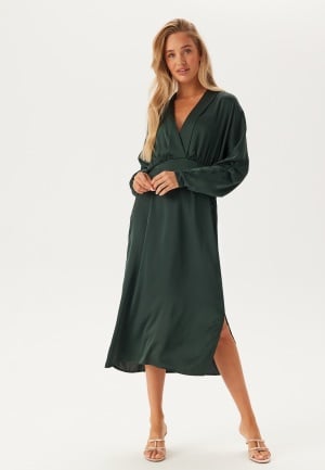 VILA Vimarosa L/S V-NECK MIDI DRESS Scarab 40