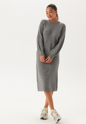 Object Collectors Item Objditte Re L/S KNIT MIDI DRES Medium Grey Melange L