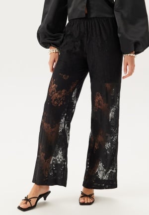 Se Pieces Pcnorinne Hw Straight Pants Black XL ved Bubbleroom