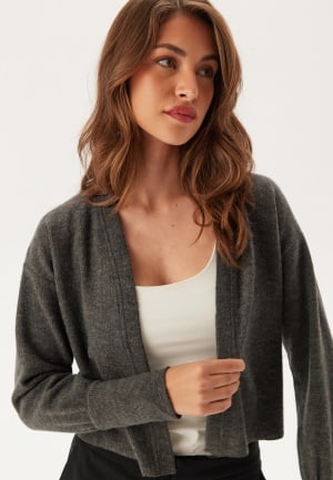 Se VILA Viluna L/S CARDIGAN CARDIGAN C Dark Grey Melange XL ved Bubbleroom