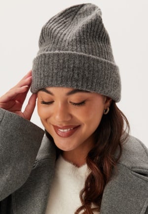 SELECTED FEMME Slfmaline Knit Beanie Medium Grey Melange Onesize