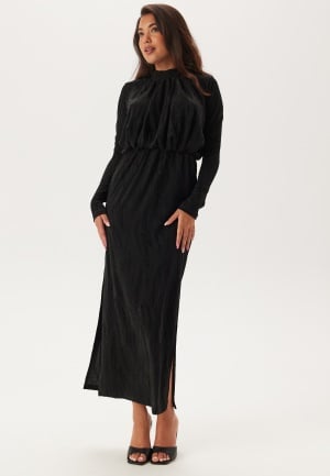 Se YAS Yasyen Ls Long Dress Black Detail:black Lurex S ved Bubbleroom