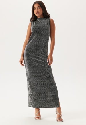 Se SELECTED FEMME Slfanita Twisted Ankle Dress Black Detail:silver Lurex XL ved Bubbleroom