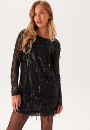 ONLY Onlanika Spacy Ls Short Dress  Black Detail:black Sequins M