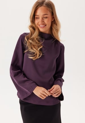 VILA Vilutto High Neck Top Plum Perfect 44