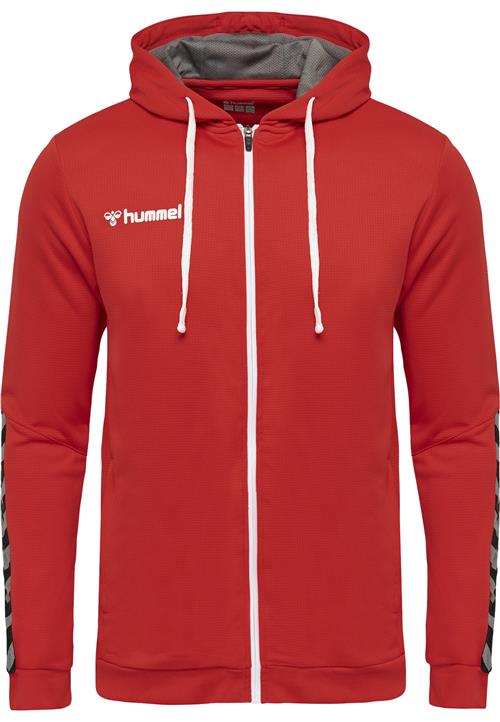 Hummel Sportssweatjakke 'Authentic'  sølvgrå / brandrød / sort / hvid