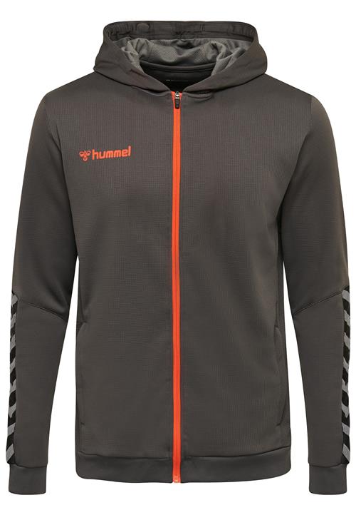 Hummel Sportssweatjakke 'Poly'  mørkegrå / orangerød / sort / hvid