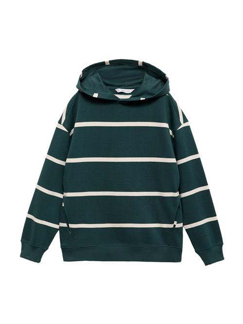 MANGO KIDS Sweatshirt 'ICE'  mørkegrøn / naturhvid