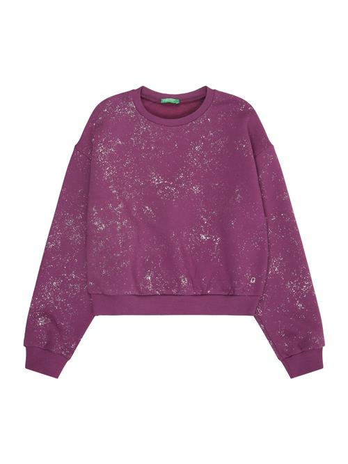 UNITED COLORS OF BENETTON Sweatshirt  mørkelilla / hvid