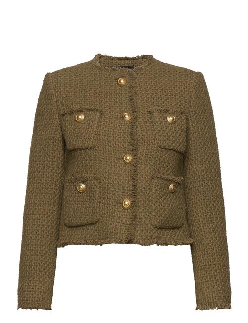 Mango Pocket Tweed Jacket Mango Khaki