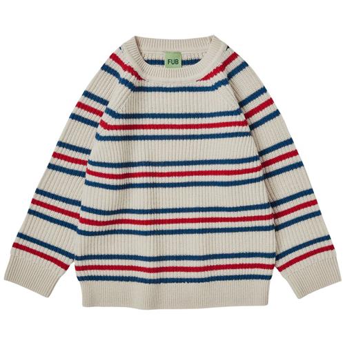 FUB Raglan Sweater Ecru/Pond Blue/Red |  | 90 cm