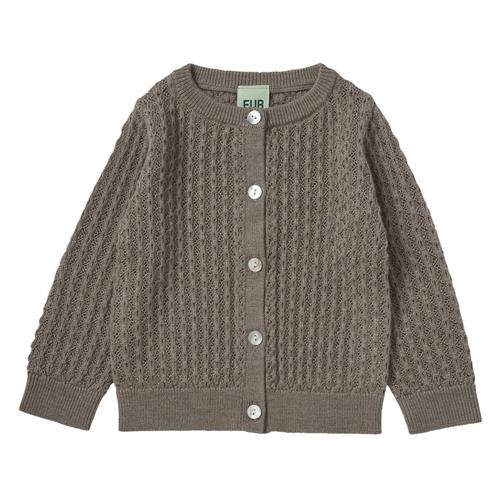 FUB Baby Pointelle Cardigan Hazel Melange | Brun | 86 cm