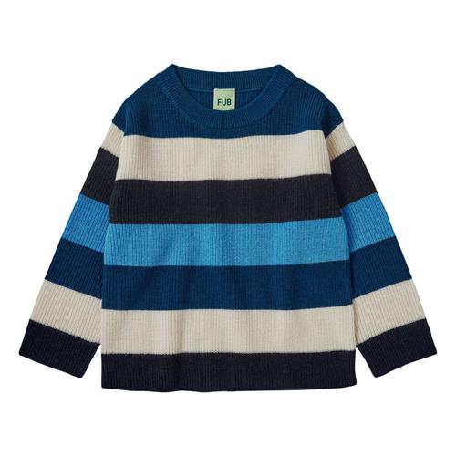 FUB Klassisk Sweater Dark Navy/Ecru/Pond Blue/Deep Sky | Marine blå | 140 cm