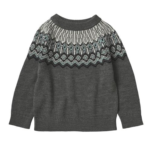 FUB Fair Isle Sweater Grå Melange | Grå | 100 cm