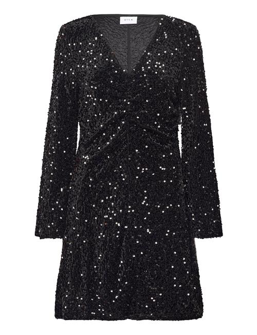 Vila Vibarina Wide Sleeve Glitter Dress Vila Black