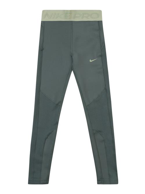 Se NIKE Leggings 'Pro'  siv / pastelgrøn / lysegrøn / hvid ved About You